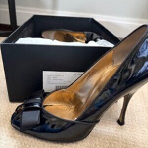 Vintage Dolce & Gabbana black patent peeptoe heels